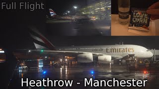 British Airways Full Flight London  Manchester Flying home for christmas Crosswind landing [upl. by Hansen]