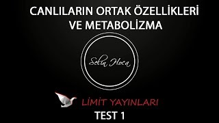 1 Limit Yayınları  Canlıların Ortak Özellikleri ve Metabolizma  Test 1 [upl. by Ashien229]