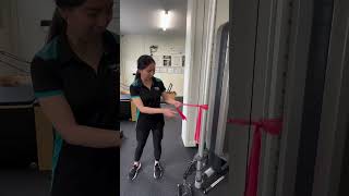 Simple resistance band exercises for rotator cuff tendinopathy 🤩 rotatorcuffinjury shoulderpain [upl. by Attenborough]