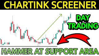 chartink scanner  How to select intraday trading stocks with chartink  support  hammer candle [upl. by Gathers]