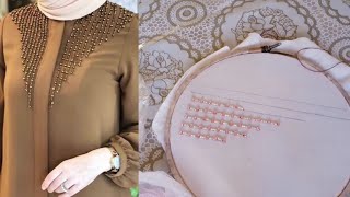 طريقة رائعة لتنبات عباية بسحاب مبطن Embroider abaya [upl. by Ennasirk]