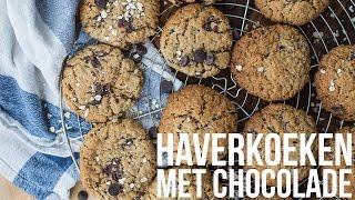 RECEPT Haverkoeken met chocolade  OhMyFoodness [upl. by Ahseina]