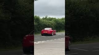 Ferrari 599 GTB Fiorano F1 accelerates leaving a car show supercar Simplyitalian acceleration [upl. by Kienan]