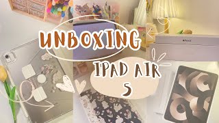 unboxing ipad air 5 • apple pencil • accessories  starlight [upl. by Girish117]