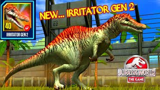 NEW DINO ‼️ IRRITATOR GEN 2 MAX LEVEL 40 FIRST LOOK AND BATTLE  JURASSIC WORLD THE GAME [upl. by Nolad736]