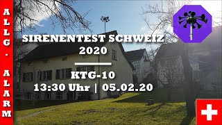 Sirenentest Schweiz 2020  Trüllikon  KTG10  Allgemeiner Alarm [upl. by Alda]