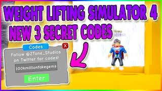 NEW 3 CODES WEIGHT LIFTING SIMULATOR 4 ROBLOX [upl. by Masry918]