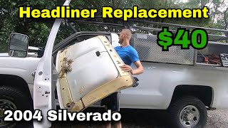 Headliner Replacement 9907 Silverado single cab [upl. by Toth564]