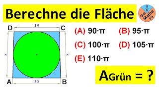 Berechne die grüne Kreisfläche im gleichschenkeligen Trapez  Mathe Rätsel Geometrie [upl. by Adnole14]