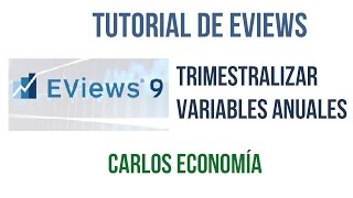 Trimestralizar Variables en Eviews  Tutorial [upl. by Nnairb706]