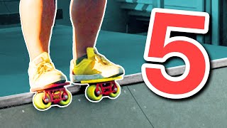 5 BEGINNER Skatepark Tricks on Freeskates [upl. by Assilav]