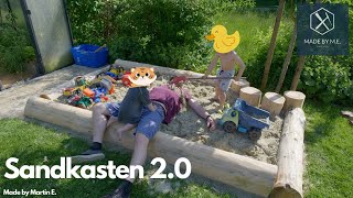 Sandkasten aus Baumstämmen bauen [upl. by Zwiebel]