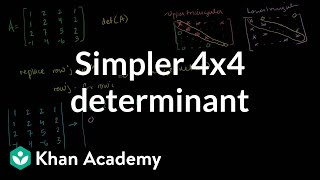 Simpler 4x4 determinant  Matrix transformations  Linear Algebra  Khan Academy [upl. by Wendye]