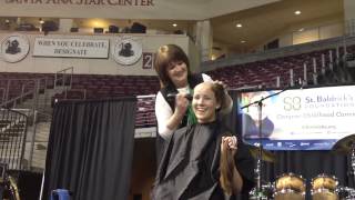 Shea getting her head shaved  2013 NM Firefighters St Baldricks Event [upl. by Magel]