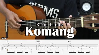 Komang  Raim Laode  Fingerstyle Guitar Tutorial  TAB amp Lyrics [upl. by Ladnik]