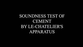 SOUNDNESS Test on Cement [upl. by Deach]