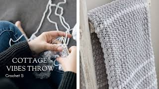 Crochet Blanket Stitch Tutorial Cottage Vibes Throw [upl. by Neelrad]