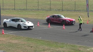 DRAGRACE  Lotus Evora 400 vs AMG GT vs RS3 vs 911 Turbo [upl. by Osicnarf46]