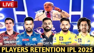 LIVE IPL RETENTION VIRAT RETAINED BY RCBPANT IN CSKJADEJA IN AUCTIONCSKRCBKKR RETENTION [upl. by Navi]