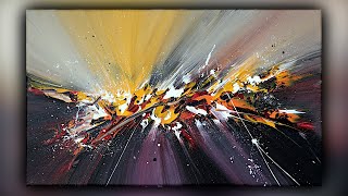 Abstract Painting  Satisfying  Acrylics  Palette Knife  Demo 100 [upl. by Aremat]