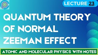 Quantum Theory Of Normal Zeeman Effect  Larmor’s Theorem [upl. by Akemahs61]