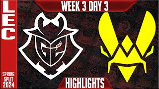 G2 vs VIT Highlights  LEC Spring 2024 W3D3  G2 Esports vs Team Vitality [upl. by Mireielle]