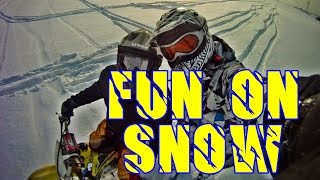 Fun on Snow  Suzuki RM 85  GoPro HD [upl. by Aisek]