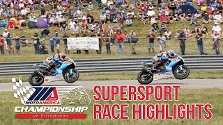 Supersport Race Highlights at The MotoAmerica Championship of Pittsburgh [upl. by Ardnasela653]