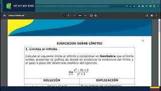 Limites al Infinito y prueba en GeoGebra UNAD [upl. by Ecinom]