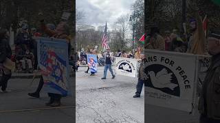 Veterans Day Parade peaceful marching to stop the war in Gaza and Israel veterans Marching Peace [upl. by Varien739]