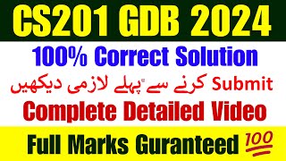 Cs201 GDB Solution 2024  Cs201 GDB Solution Spring 2024  Cs201 GDB 2024  Cs201 GDB Solution [upl. by Anisamoht]