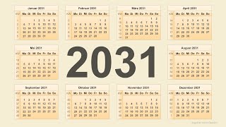 Kalender 2031 [upl. by Eliga]