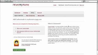 How To Add Carbonmade To Your Domain At iWantMyName [upl. by Sileray]