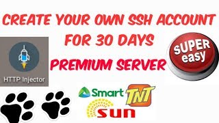 How to create SSH account valid for 30 days  HTTP INJECTOR [upl. by Nrev]