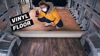 VINYL FLOOR Install  Camper Van Conversion UK Vlog  Citroen Relay  Week 6 [upl. by Nakada]