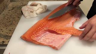 how to prepare salmon for sushi [upl. by Adlar]