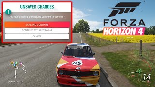 How to Save Game after any progress in Forza Horizon 4 [upl. by Cynthea]