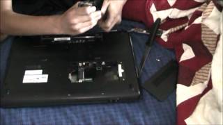 TIME LAPSE VERSION Hard Drive Removal and Installation 2009 HP G70460US 17 Laptop HDwmv [upl. by Lissa42]