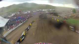 Thunder Valley 450 Moto 1 GoPro Footage of James Stewart Crash [upl. by Edythe]