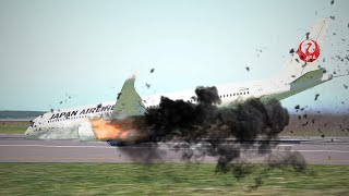 Tokyo Haneda Airport Plane Crash Japan Airlines A350 How the Accident Happened Flight 516 [upl. by Avril]