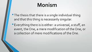 Peter van Inwagens Metaphysics Individuality Part 2  Monism [upl. by Berey615]