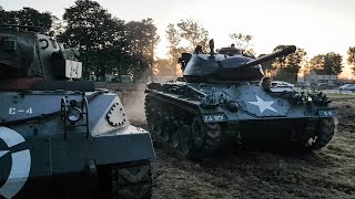 M24 Chaffee Start up unloading and driving DDay 80 [upl. by Rahas]