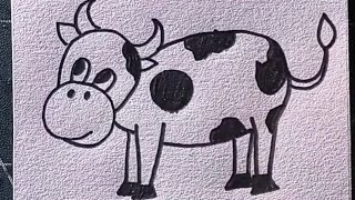 How to draw Cow from the letter cow  easy drawing tutorial step by step  sketch  sketching [upl. by Forland]