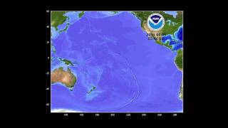 July 6 2011 Kermadec tsunami propagation [upl. by Dnomsad253]