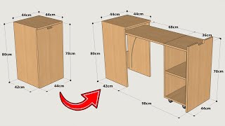 HOW TO MAKE A SECRET FOLDING DESK CABINET STEP BY STEP [upl. by Charita414]