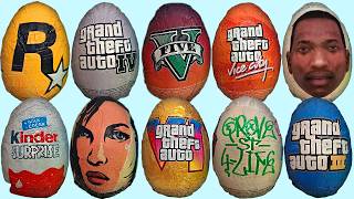 ALL Surprise Eggs GTA San Andreas Vice city GTA 3 GTA 5 GTA 6 ASMR [upl. by Atiuqiram]