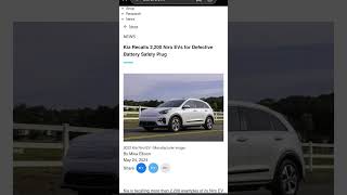 Kia Recalls 2200 Niro EVs for Defective Battery Safety Plug [upl. by Ayaj]