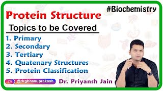 Protein Structure Primary Secondary Tertiary Quatenary Structures and Protein classification [upl. by Inahpets]