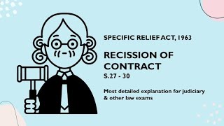 Recission of Contract with examples and case laws   Section 27 of Specific Relief Act1963 [upl. by Iong]