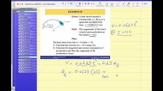 Example 2 Normal and Tangential Coordinate system for a curved path dynamics [upl. by Aljan532]